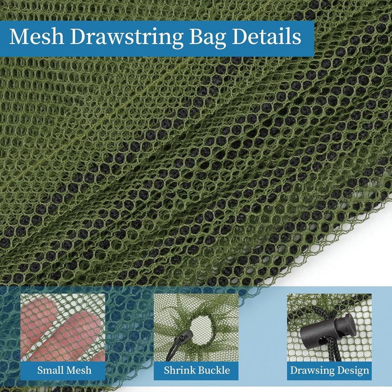 Coidea 6 Pcs Mesh Bags Drawstring, 14x17 Inch with Lock, Multipurpose Storage Bags for Gym, Balls, Beach, Laundry (Green) - Image 3
